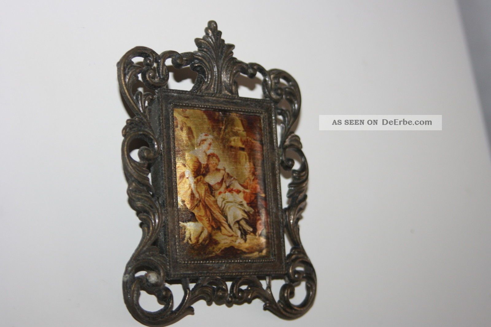 1:12 Puppenhaus Zubehör Miniatur Verzierten Rechteckigen Gold Bilderrahmen (matt Gold) - A087