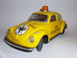 Taiyo Japan Vw Käfer Adac Auto Blech Spielzeug Ohne Fernbedienung 1960er Bild