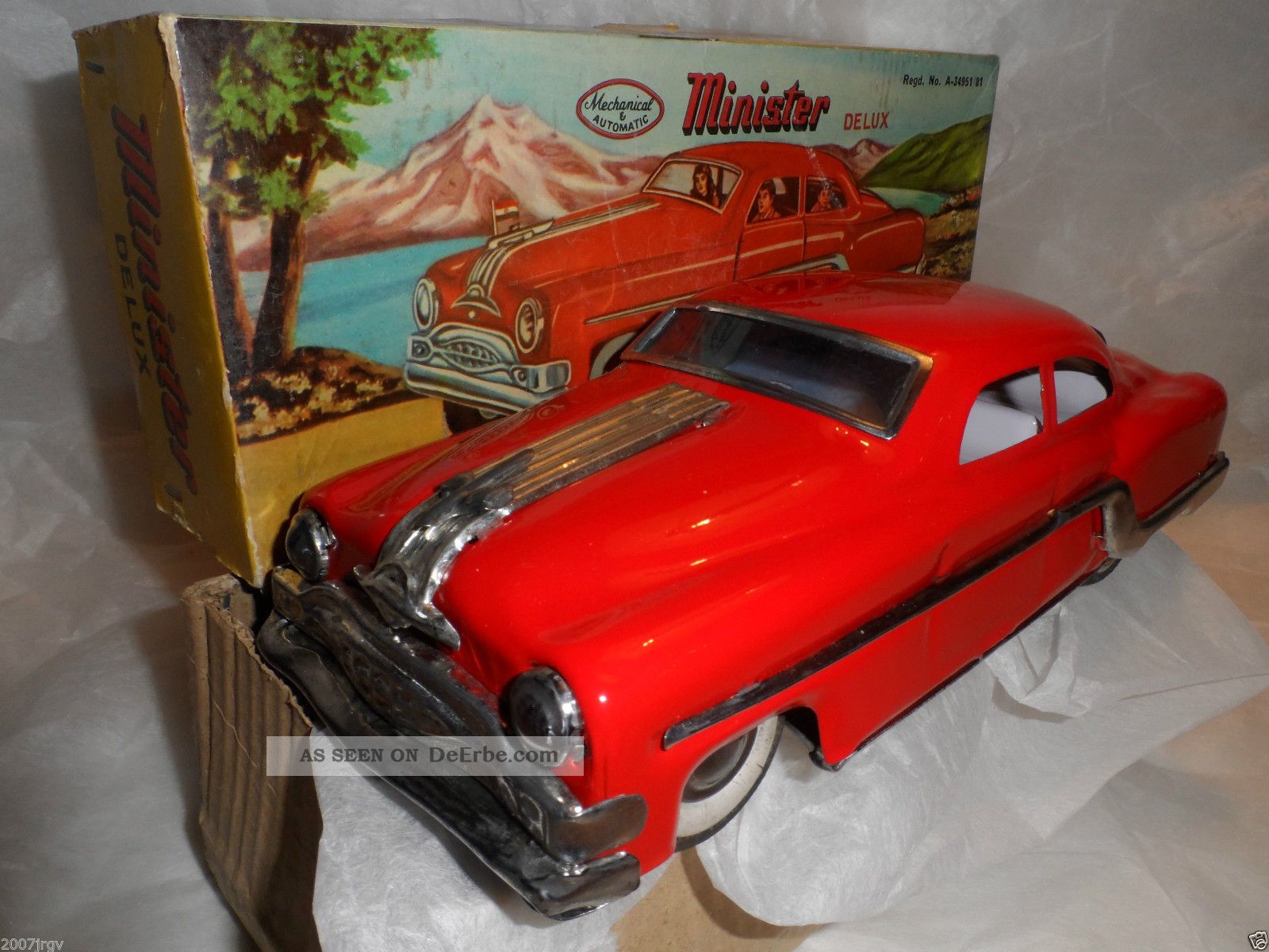 Alter Pontiac Minister De Luxe 50/60er Jahre Mit Friction In Ovp Original, gefertigt 1945-1970 Bild