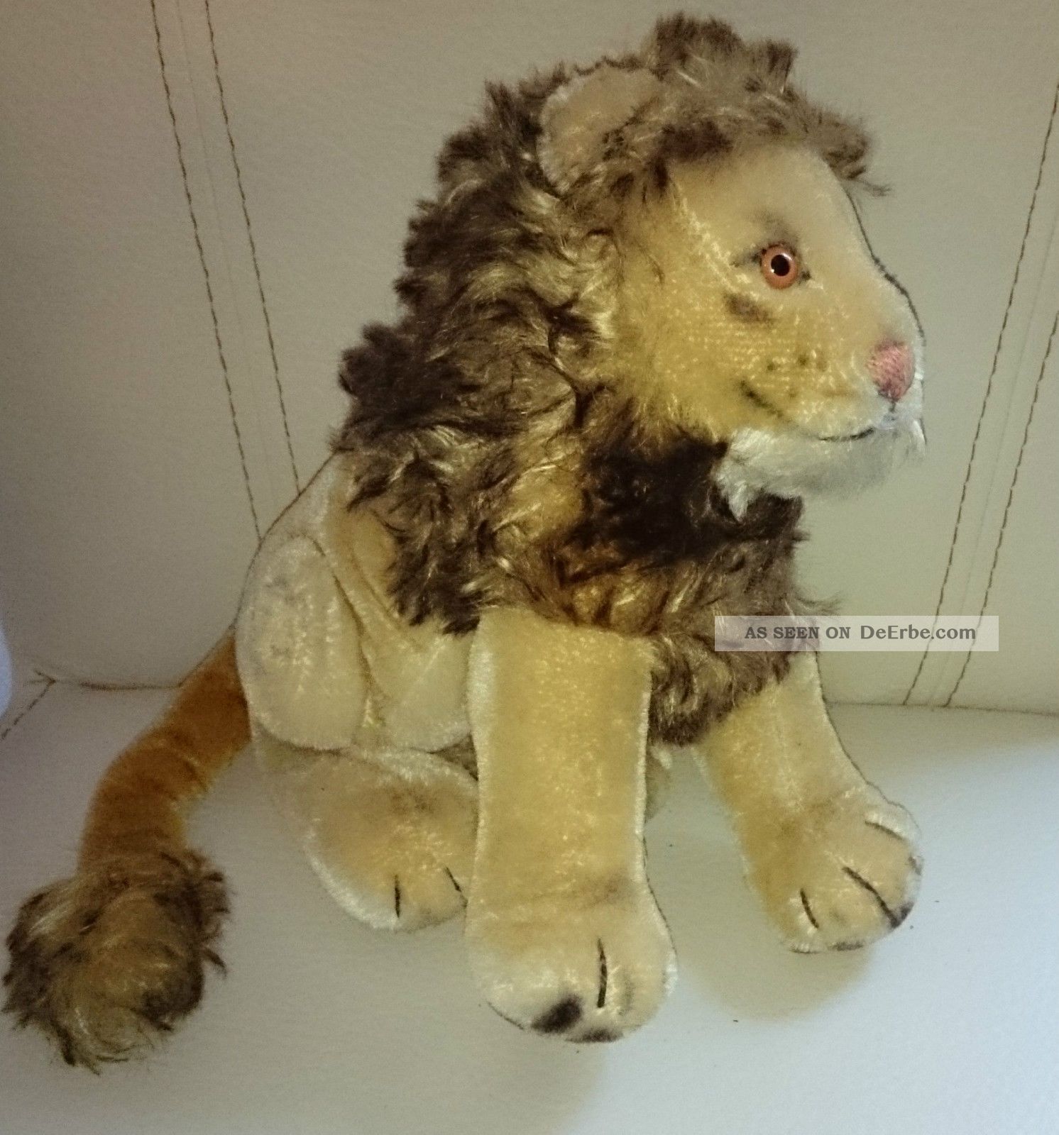Steiff Antik 210 Mm Löwe Ohne Knopf Tiere Bild