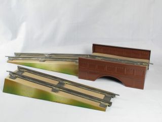 Spur 0 Blechbahn Uhrwerkbahn Brücke Mit Rampen Gesamt Fast 70cm Lang Bild