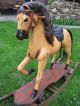 Seltenes Nostalgisches Schaukelpferd Karusellpferd Holzpferd Holzspielzeug Bild 2
