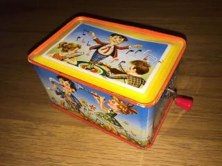 Blechspielzeug Alt 50er Jahre Spieluhr Spieldose Blechdose Rar Bild