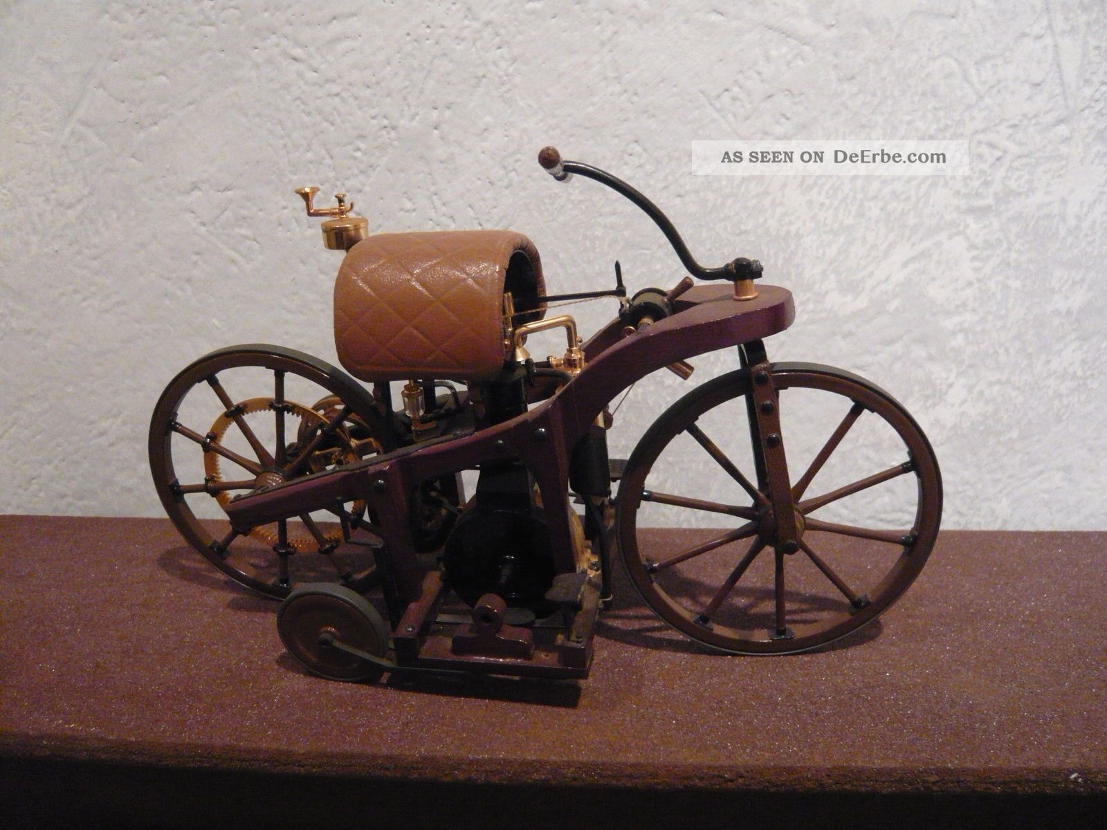 Franklin - Motorrad - Dampfrad - Reitrad Aus Holz Und Metall 22 X13 Cm Modellbau Bild