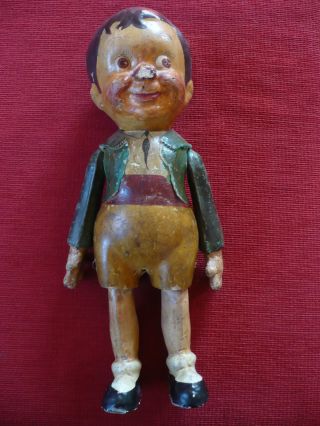 Antike Puppe Komplett Aus Pappmaschee - Beweglich - Höhe Etwa 40 Cm Bild
