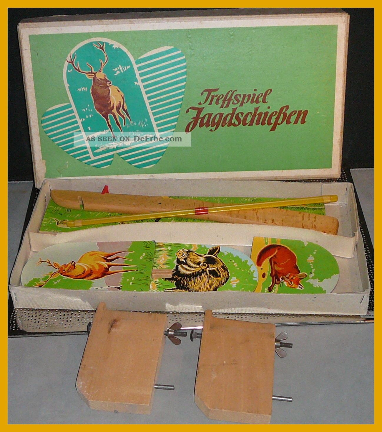 Gesellschaftsspiel Treffspiel Jagdschießen 60er Jahre Veb Dresden Gefertigt nach 1945 Bild