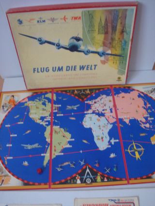Flug Um Die Welt Hausser - Spiel Von 1920,  Vollständig,  Rarität Viele Bilder Bild
