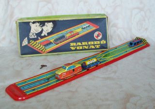 Blechspielzeug Eisenbahn Umladestation Rakodo Vonat Bild