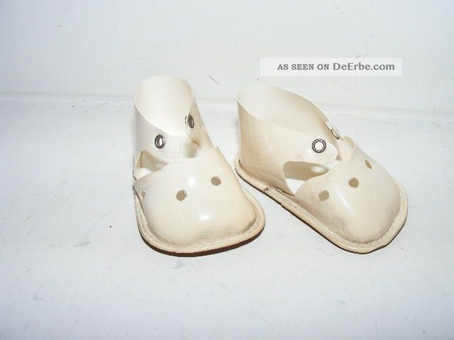 Alte Schuhe - Puppe Gr.  Ca 40 - 42 - Altweiss Original, gefertigt vor 1970 Bild