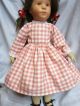 Kleid Rosa Karo,  Schürze Mit Ornamentenstickerei Paßt Kk - Puppe 52 Cm Nostalgieware, nach 1970 Bild 1