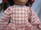 Kleid Rosa Karo,  Schürze Mit Ornamentenstickerei Paßt Kk - Puppe 52 Cm Nostalgieware, nach 1970 Bild 2