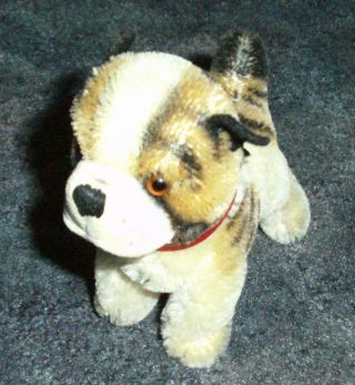 Steiff; Kleiner Alter Hund 11 Cm Groß; Halsband Vorhanden Fahne Und Knopf Nicht Bild