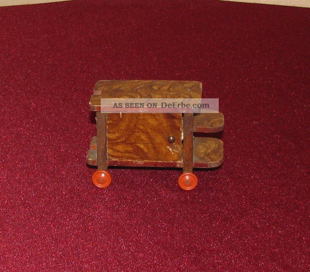 Alter Servierwagen Für Puppenstube Original, gefertigt vor 1970 Bild