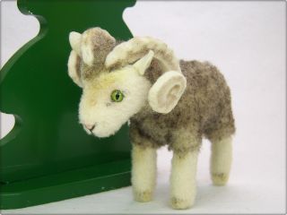 Steiff Alter 12cm Kleiner Widder Wotan Schaf Old Small 4,  7 Inch Ram Sheep Aries Bild