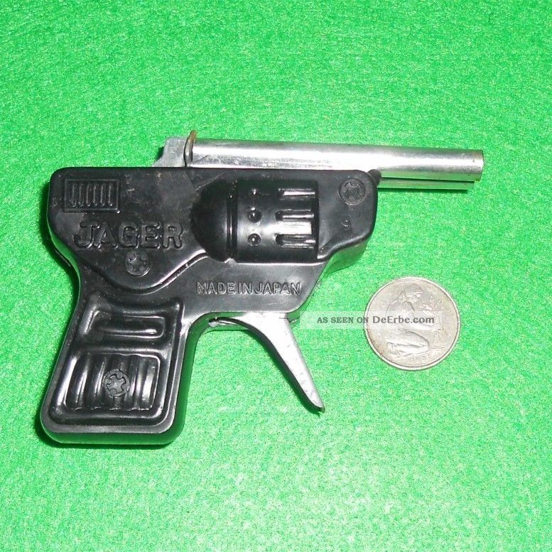 60er Vintage Pistol Gun Japan Pistole Blech Blechspielzeug Jager Tin Toy Army Sa Original, gefertigt 1945-1970 Bild