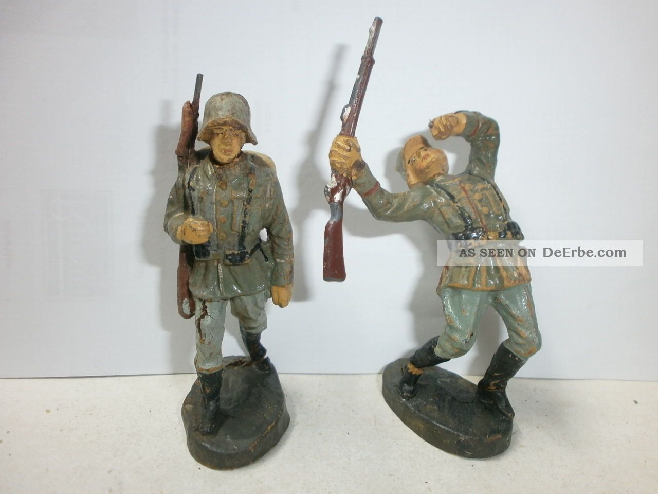 WW1 LOT 4 soldats figurines massesoldaten composition Elastolin ou