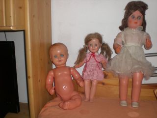 Drei Alte Puppen Aus Den 50 Iger,  (dachbodenfund) Bild