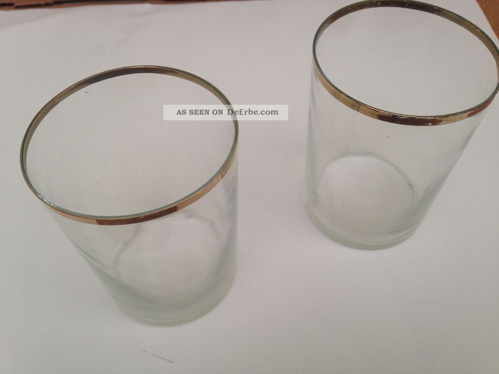 2 Teegläser Mit Goldrand Für Alte Russische Teeglashalter ø 6, 5cm, Höhe 10, 5cm