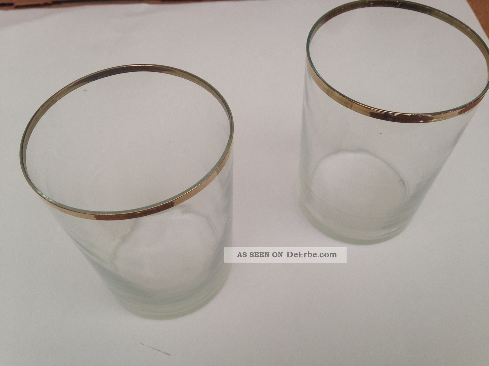 2 Teegläser Mit Goldrand Für Alte Russische Teeglashalter ø 6, 5cm, Höhe 10, 5cm
