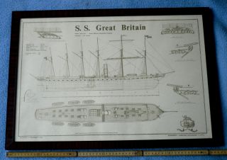 2 Große,  Gerahmte Skizzenzeichnungen S.  S.  Great Britain,  Von 1979. Bild