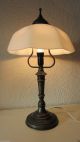 Jugendstil Tisch Lampe Bürolampe Schreibtisch Berlin Bronze/messing Opalglas 1890-1919, Jugendstil Bild 7