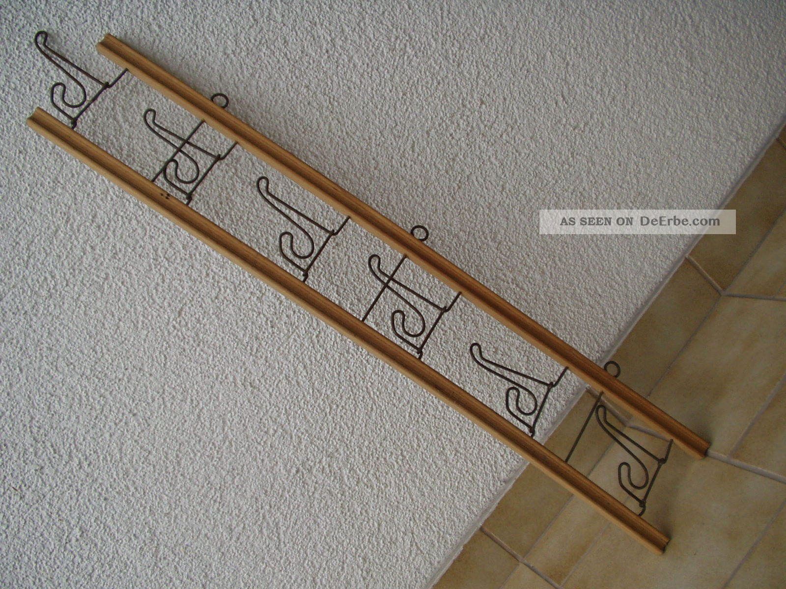 Antike Sehr Lange Originale Jugendstil - Wandgarderobe Mit 6 Hacken Um 1880/1900 Antike Originale vor 1945 Bild