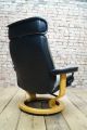 Ekornes Stressless Leder Relax Sessel & Ottoman Hocker Tv Easy Chair Ledersessel 1970-1979 Bild 9