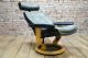Ekornes Stressless Leder Relax Sessel & Ottoman Hocker Tv Easy Chair Ledersessel 1970-1979 Bild 3