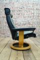 Ekornes Stressless Leder Relax Sessel & Ottoman Hocker Tv Easy Chair Ledersessel 1970-1979 Bild 8