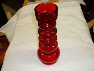 Wmf Entwurf Cari Zalloni Glas Vase Kerzenständer Rot 70 Jahre Bild