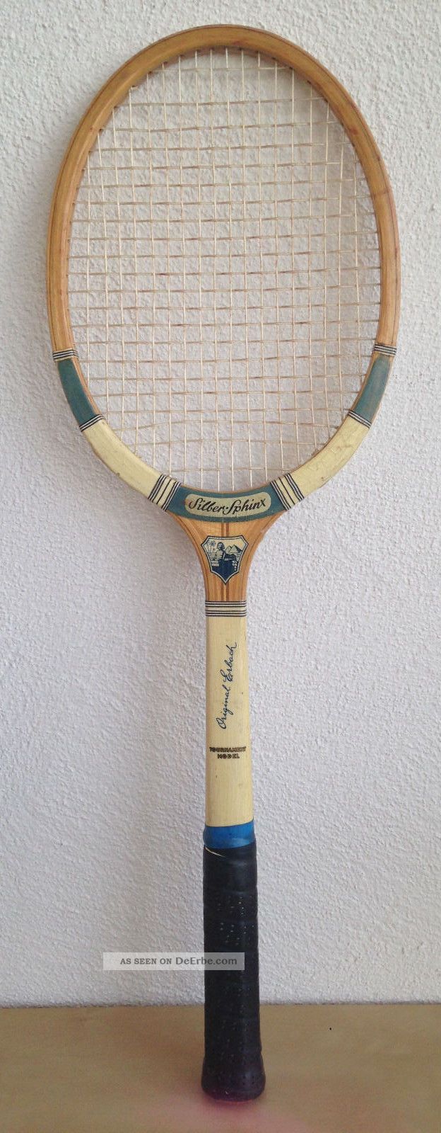 Tennisschläger Erbacher Silber Sphinx Tournament Modell Sammler Holz 50er Jahre 1950-1959 Bild