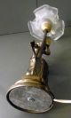 Jugendstil Lampe Tischlampe TÄnzerin Tamburin Schirm Matte Glasblüte Metallguss 1890-1919, Jugendstil Bild 10
