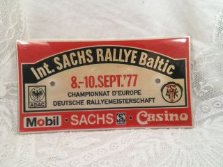Plakette Adac / Ask Int.  Sachs Rallye Baltic 8.  - 10.  Sept.  `77 Deutsche Rallyem. Bild