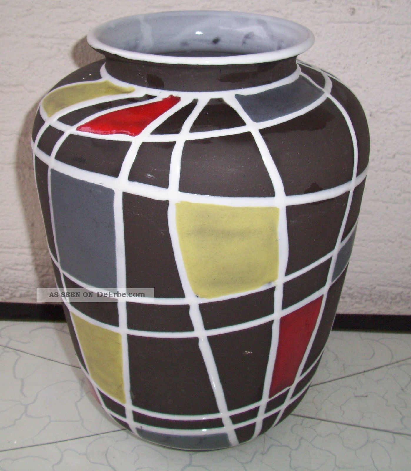 Schlossberg Keramik Vase 50er Jahre Dekor Kuba Liesel Spornhauer 1950-1959 Bild