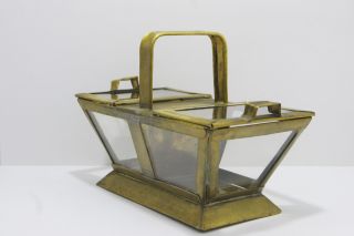 Bauhaus,  Art Deco Vorratsbehälter,  Messing - Glasbehälter,  Wohl 20er/30er Jahre Bild
