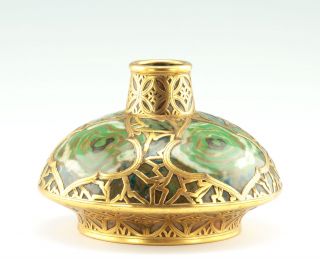 Museale Art Nouveau Jugendstil Vase Keramik Galvanoplastik Um 1900 Bild