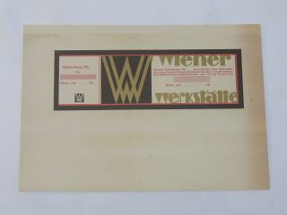 Antik,  Ww Wiener Werkstätte 1 Originaler Gutschein,  Um 1920 Bild