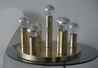 70er 7 - Fach Sputnik Kaskaden Leuchte Lampe Lüster Pistillo Panton Colani Stil Bild