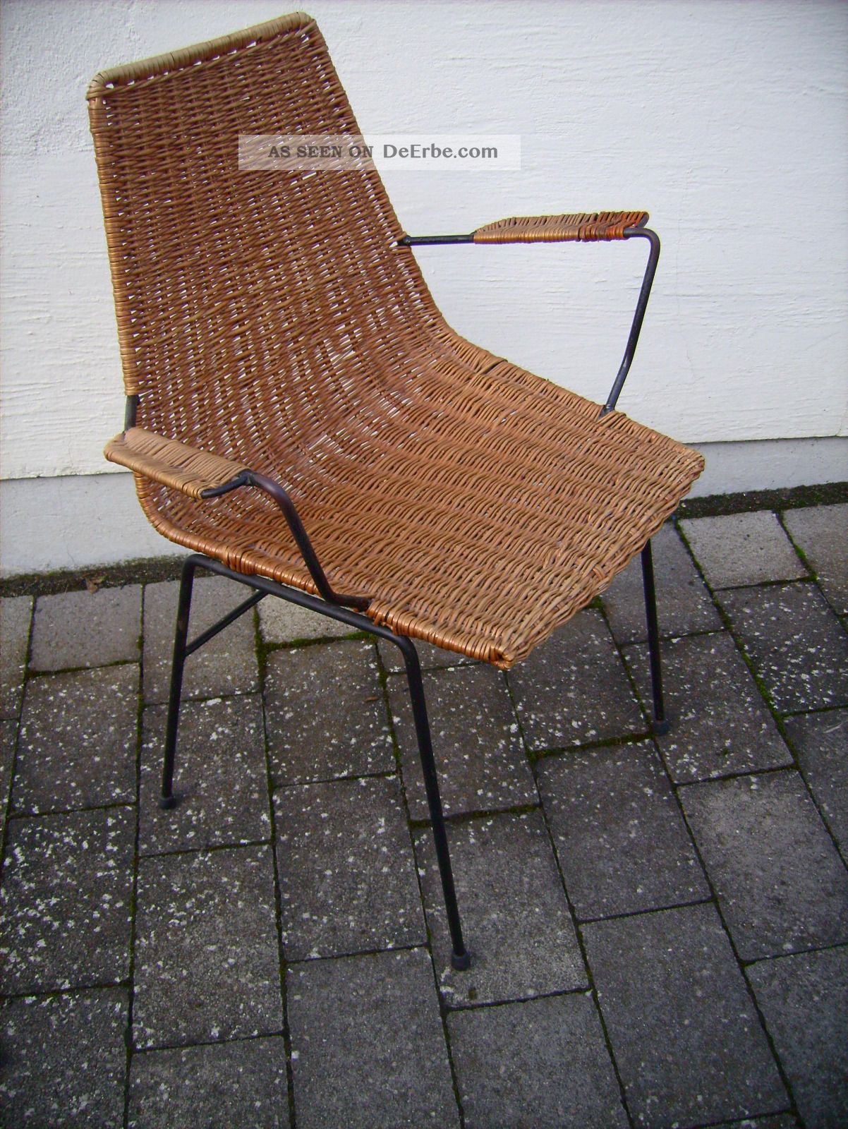 Mid Century Basket Chair,  Legler Ära ? Armlehnenstuhl 50er Vintage Korbstuhl Top 1950-1959 Bild