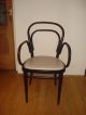 Thonet 214 F Klassiker Einzelstück Stuhl Sesselrahmen Schwarz Sitz Leder Latte 1950-1959 Bild 1
