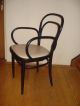 Thonet 214 F Klassiker Einzelstück Stuhl Sesselrahmen Schwarz Sitz Leder Latte 1950-1959 Bild 4