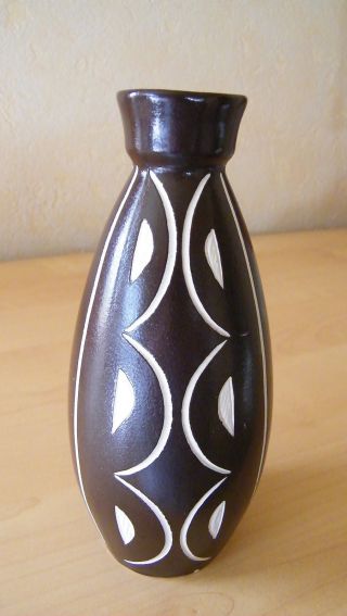 Keramik Vase Anton Piesche&reif Kamenz Um 1960 Ritzdekor (sgraffito Technik) 2 Bild