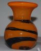 Kleine Murano Vase Überfangglas Orange Schwarz Ca.  780 Gramm Schwer 1960-1969 Bild 1