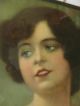 Mädchen Porträt Shabby Chic Vintage Druck Hinter Glas Mit Papier Gerahmt 1890-1919, Jugendstil Bild 2