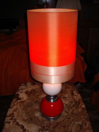 Lampe Stehlampe Panton Eames Space Age 70s 70ger Kugelleuchte Orange Lounge Bild