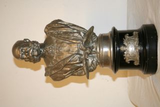 Kaiser Franz Joseph I Metallbüste Auf Sockel Signiert Hans Schwathe 1898 Bild