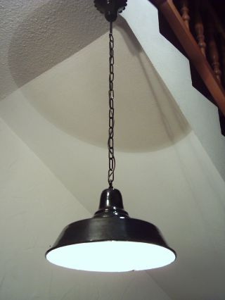 Klassische Art Deco Bauhaus Industrielampe Fabriklampe Loft Emaillelampe Emaille Bild