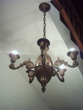 Prunkvolle Originale Jugendstillampe,  Lampe,  Deckenlampe Um Ca.  1900 Bild