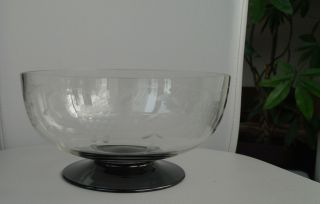 Art Deco Glasschale Obstschale Fussschale Bowl SchÖner Schliff Trauben 30 ' S Bild