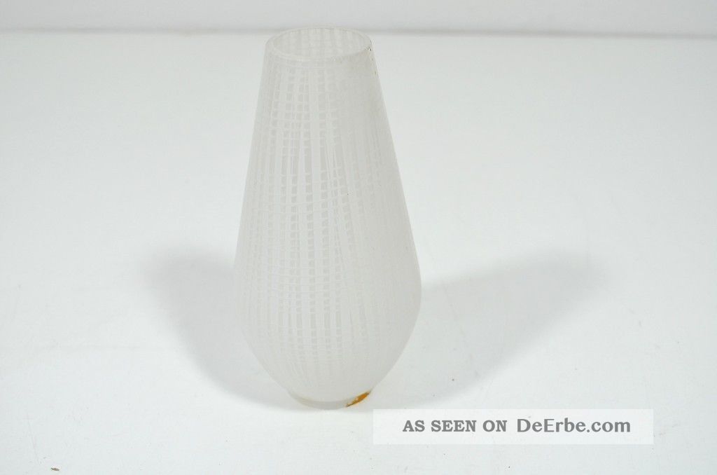 50er Jahre Glas Lampenschirm Weiß Mit Muster Für Tütenlampe 1950-1959 Bild